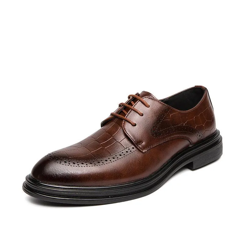 Brown Pointed Toe Formal Leather Shoes
