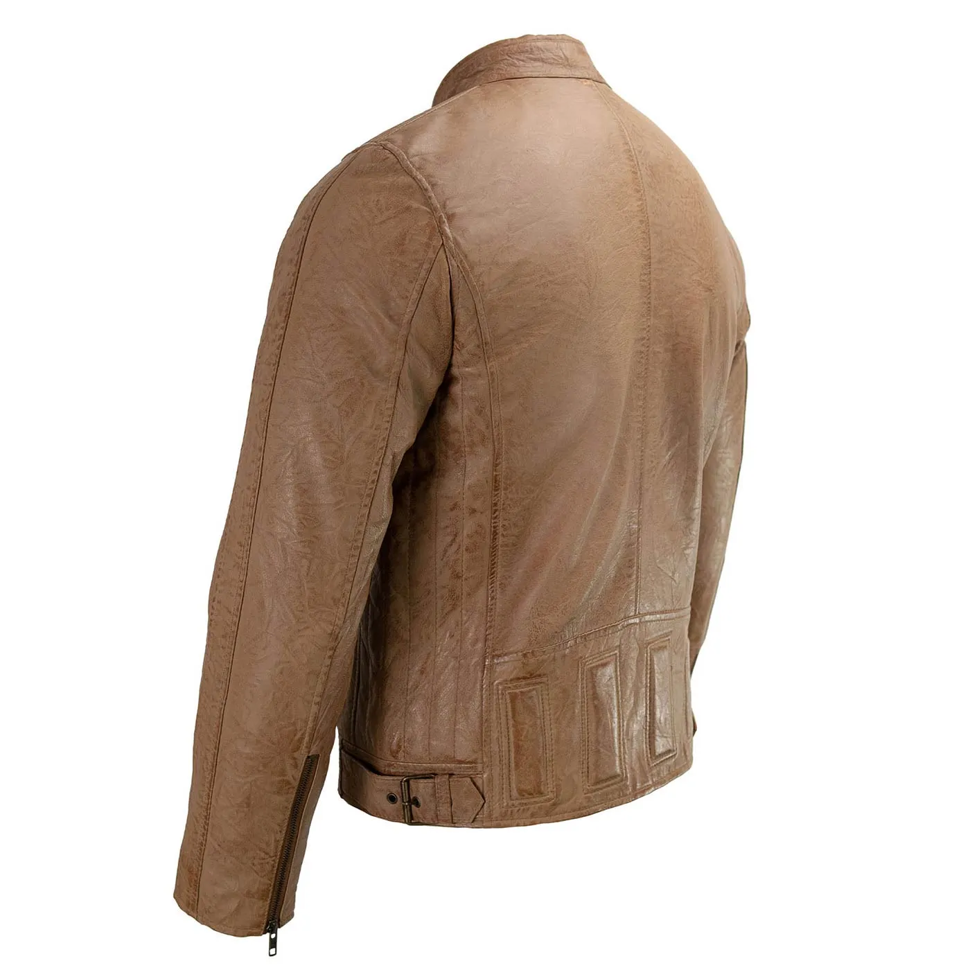 Milwaukee Leather SFM1835 Men's Saddle ‘Cafe Racer’ Leather Jacket